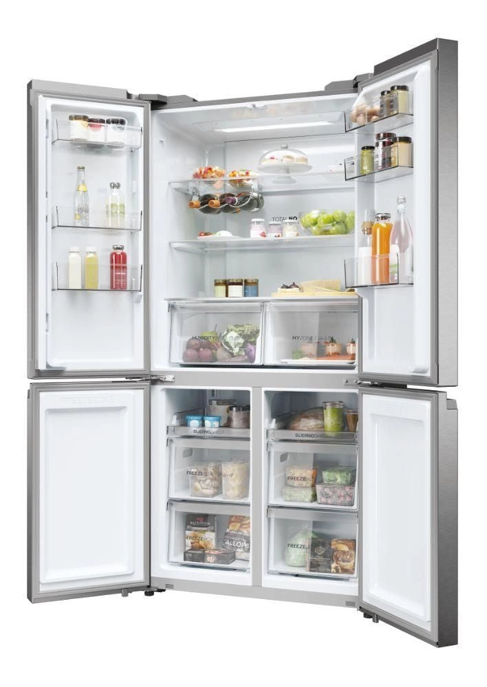 Haier Cube 90 Serie 5 HCR5919ENMP frigorifero side-by-side Libera installazione 528 L E Platino, Acciaio inox