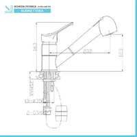 Miscelatore lavello cucina e lavanderia cromato con doccia estraibile