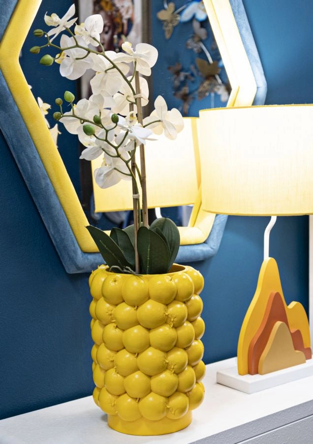 Vaso Lemons Ø21x28 cm in Resina Giallo