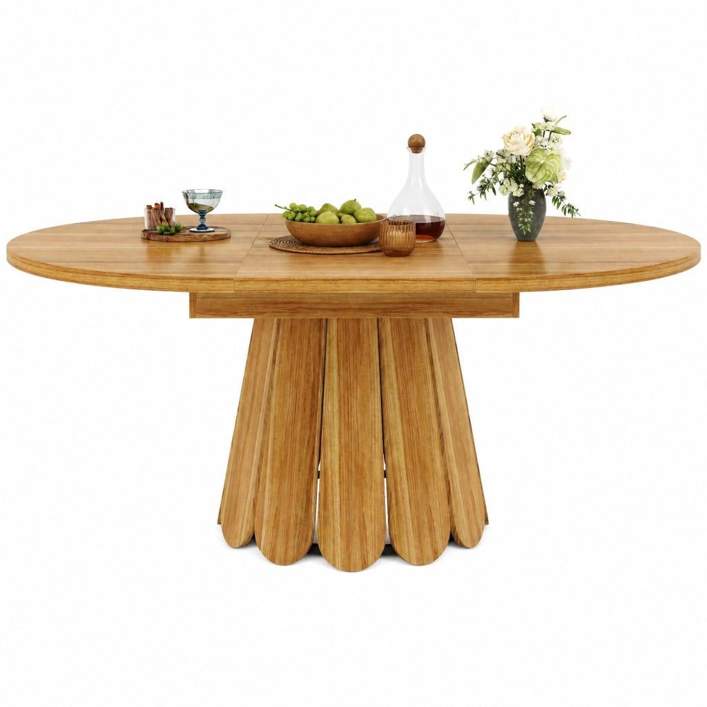 Tavolo da pranzo allungabile 118-158 cm in MDF e metallo marrone