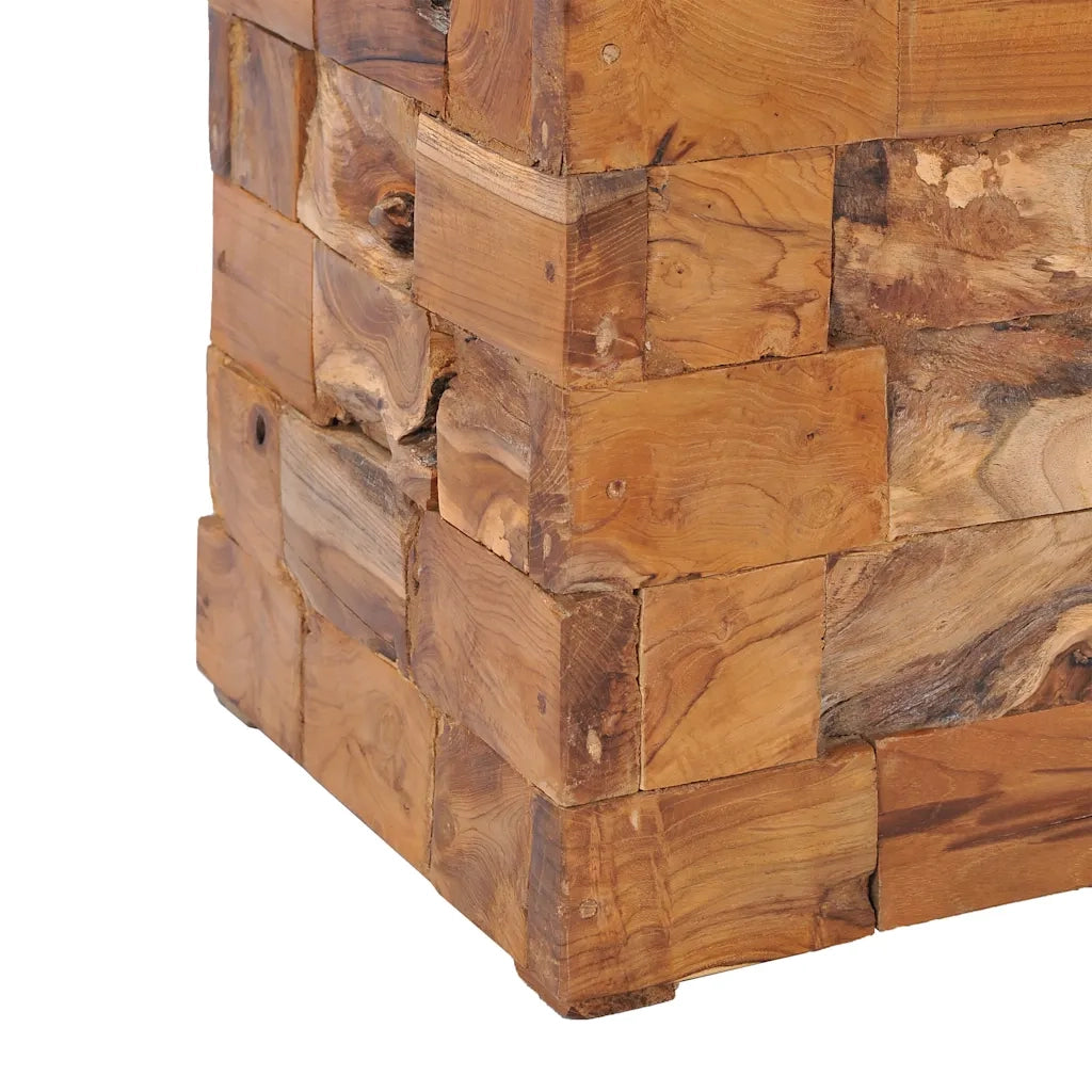 Sgabello con Contenitore in Legno Massello di Teak cod mxl 54267