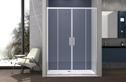 Box doccia a nicchia 150 cm porta scorrevole apertura centrale H195 cm LISA Cromato