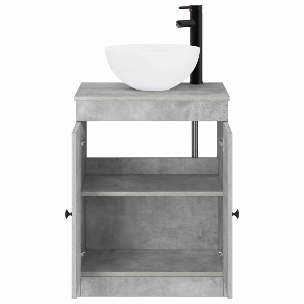 Set di mobili per il bagno Grigio Cemento Legno ingegnerizzato 3404217