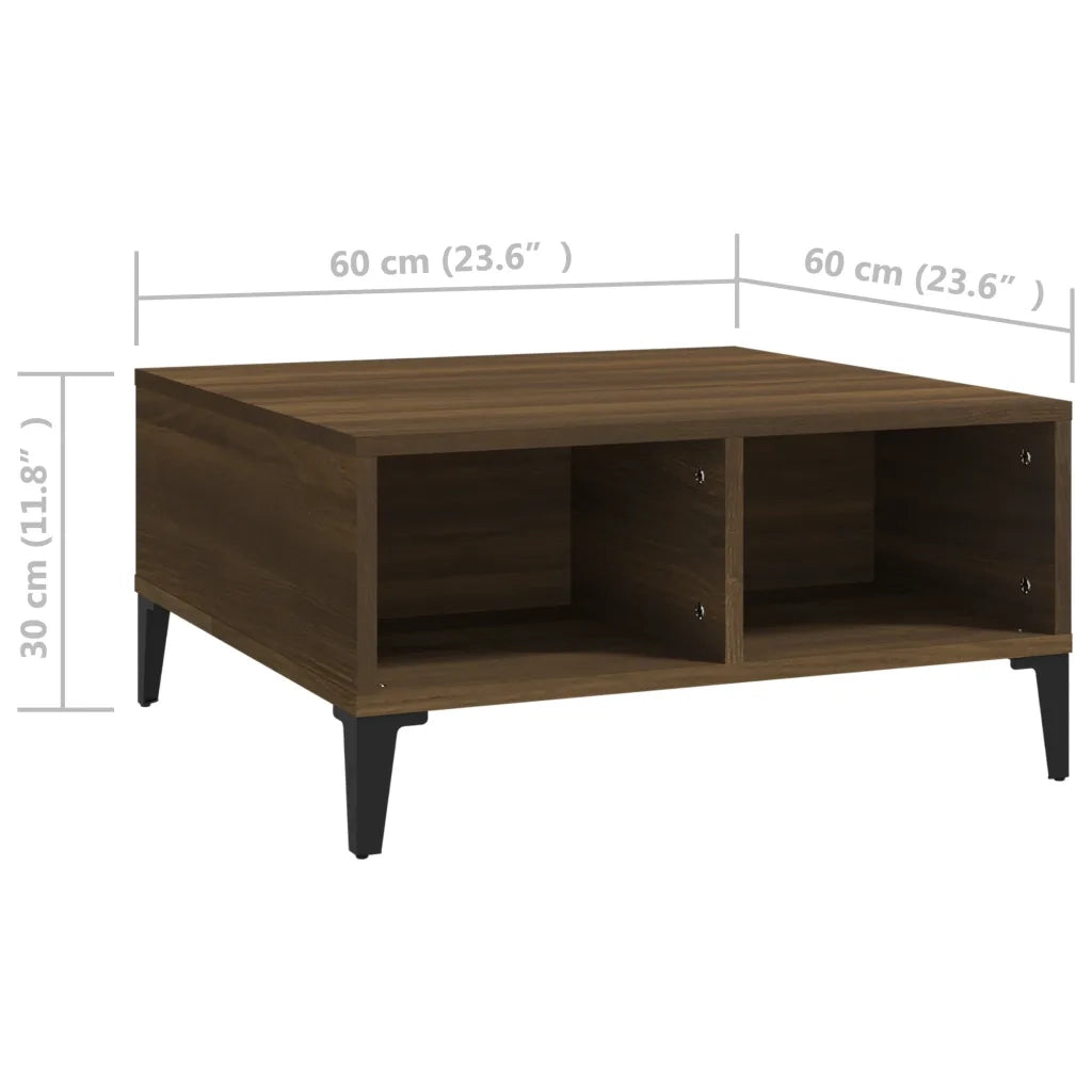 Tavolino da salotto | Tavolino da caff¨¨ | Tavolino da Soggiorno Rovere Marrone 60x60x30 cm in Truciolato