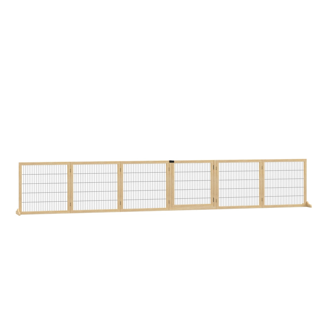 Barriera di Sicurezza per Cani Pieghevole in Legno per Scale ¨C zephmum ¨C 432x36x70 cm Colore Naturale