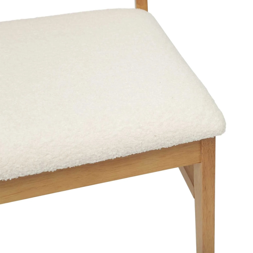 Sedia da pranzo 2 pcs Naturale e chiaro Legno di gomma solido 42020509