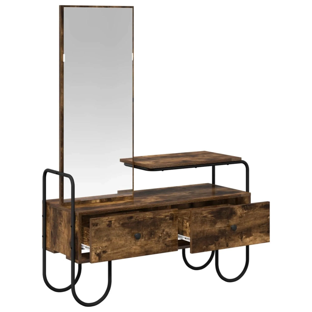 Tavolo da Trucco con cassetto Rovere Fumo Legno ingegnerizzato 8007685