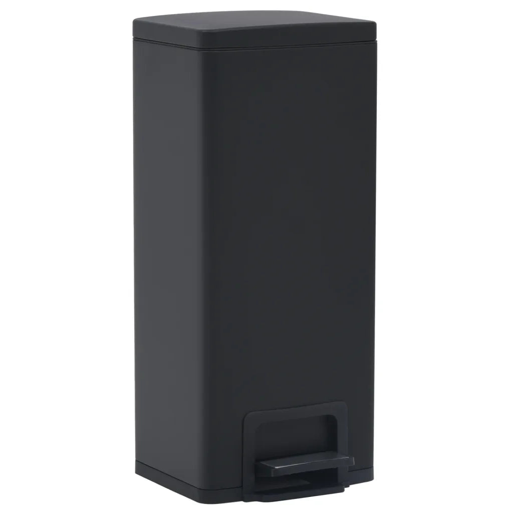 Pattumiera a Pedale Anti-Impronte 30 L Nera in Acciaio Inox 149573