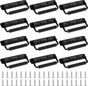 Maniglie per trasporto - Alta qualità - Nero - Maniglione portatile - Ideale per scatole e contenitori di archiviazione - 12 pezzi