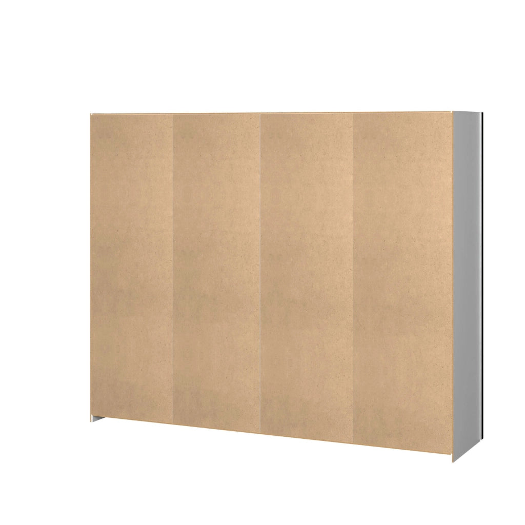 Guardaroba 2 ante Acerno, Mobile camera da letto, Cabina armadio portabiti, Armadio appendiabiti, 243x64 h202 cm, Bianco