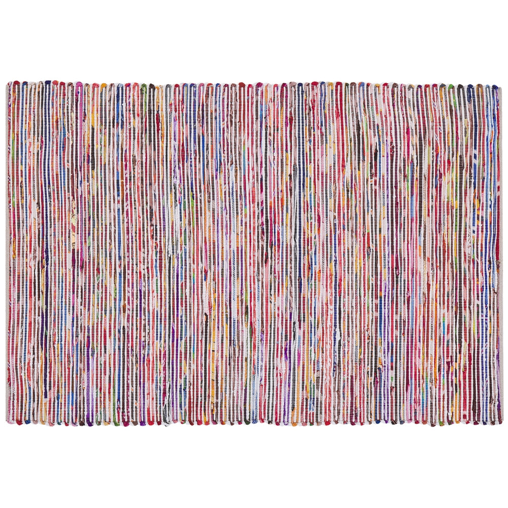 Tappeto Multicolore Cotone 160 x 230 cm Rettangolare Fatto a Mano Boho Eclettico
