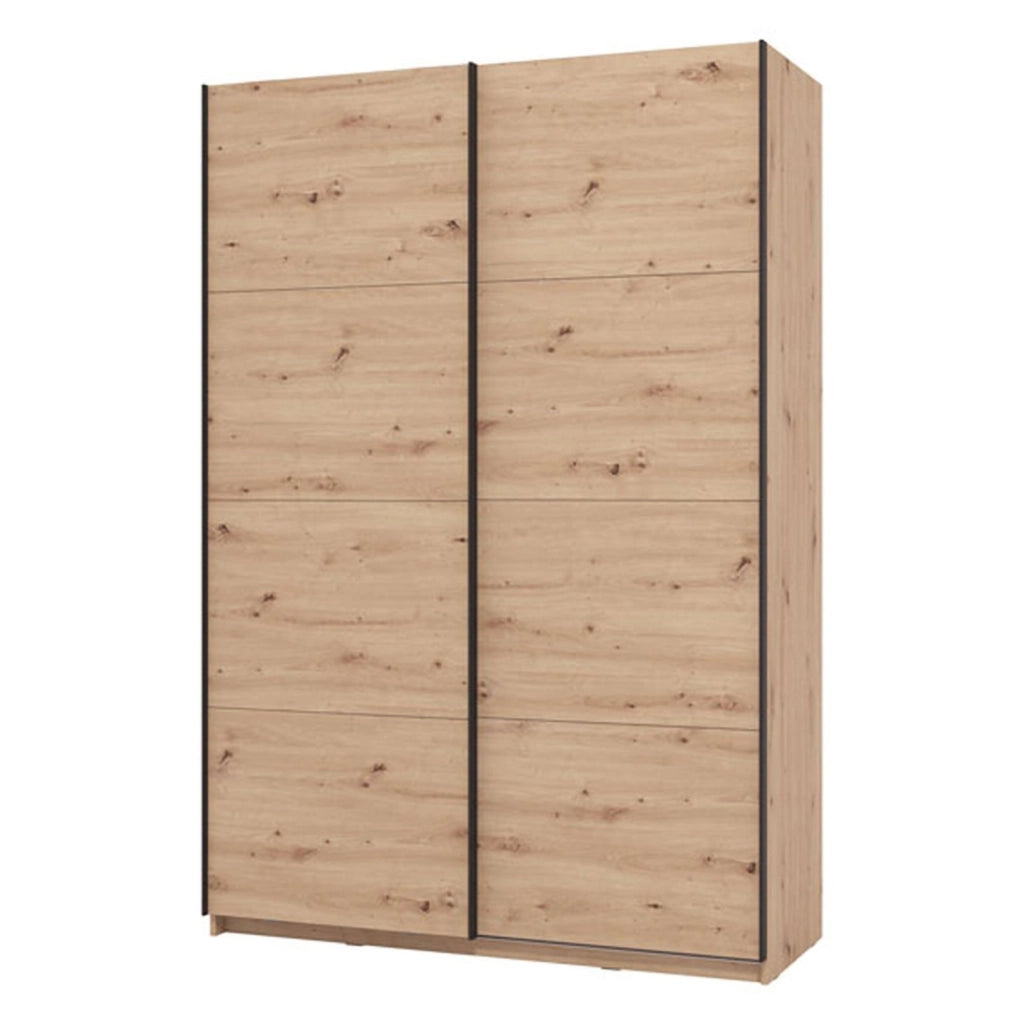 Armadio Camera da Letto Tredozio, Guardaroba Grande Appendiabiti, 145.5x217.5h cm Marrone Rovere Nodi