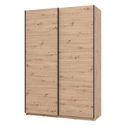 Armadio Camera da Letto Tredozio, Guardaroba Grande Appendiabiti, 145.5x217.5h cm Marrone Rovere Nodi