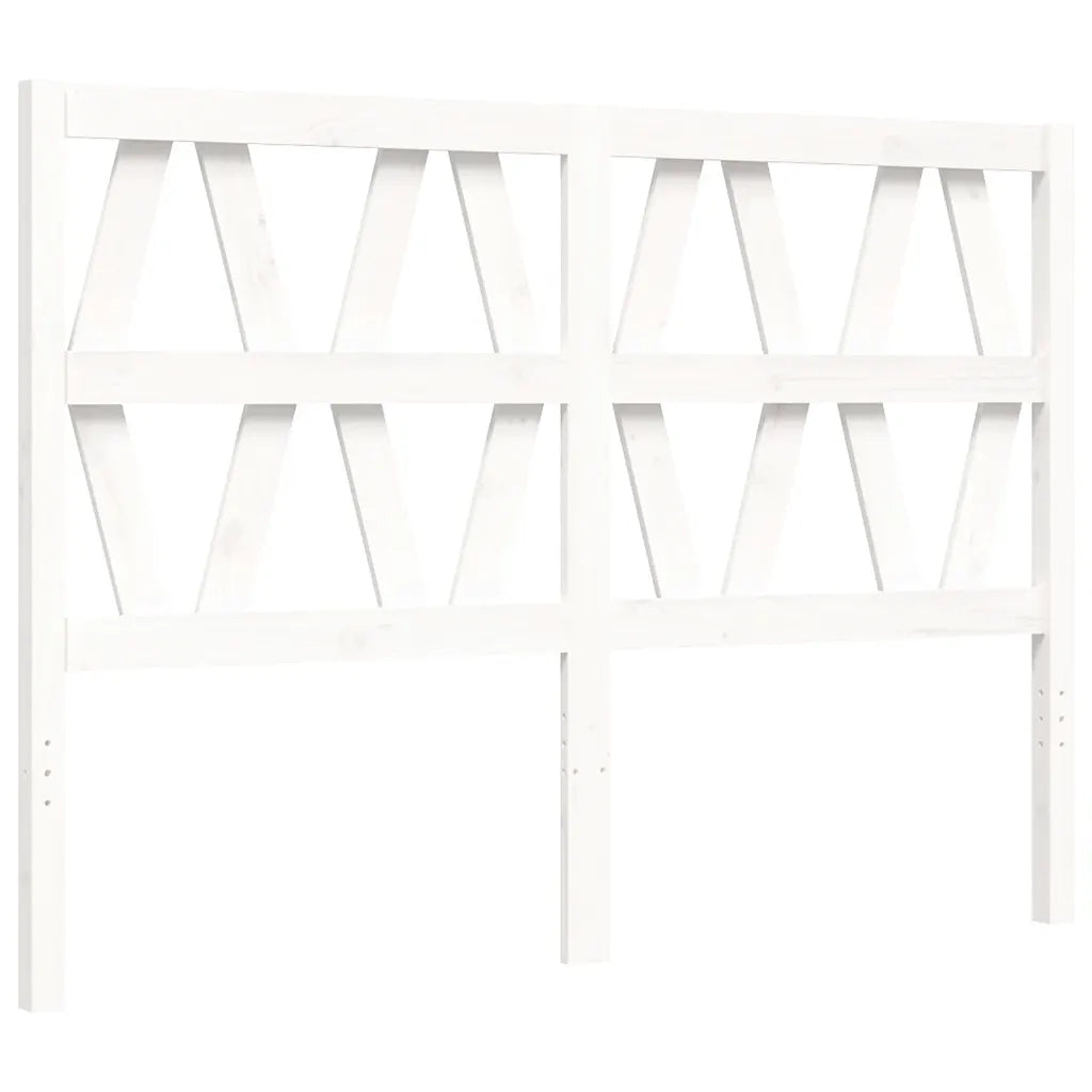 Giroletto con Testiera-Struttura Letto con testiera Bianco 120x200 cm in Legno Massello 610228