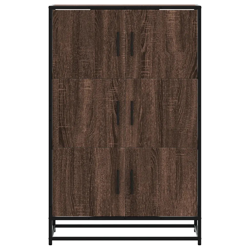 Credenza Rovere Marrone 68x35x106,5cm Legno Multistrato Metallo 849073