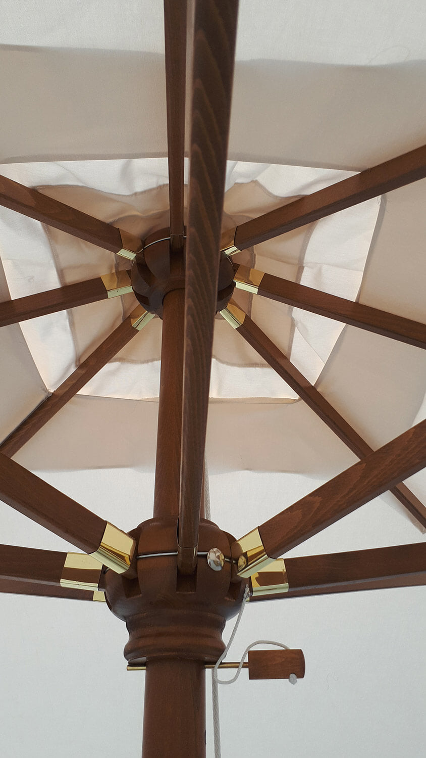 Ombrellone da Giardino 4x4 m Palo Ø60 mm in Legno Telo in Acrilico con Balza Danieli Bangkok Ecrù