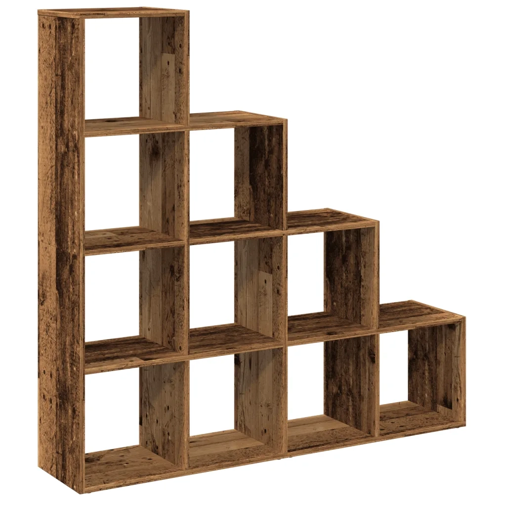 vidaXL Libreria a 4 Ripiani Legno Vecchio 131,5x29x131,5 cm Truciolato