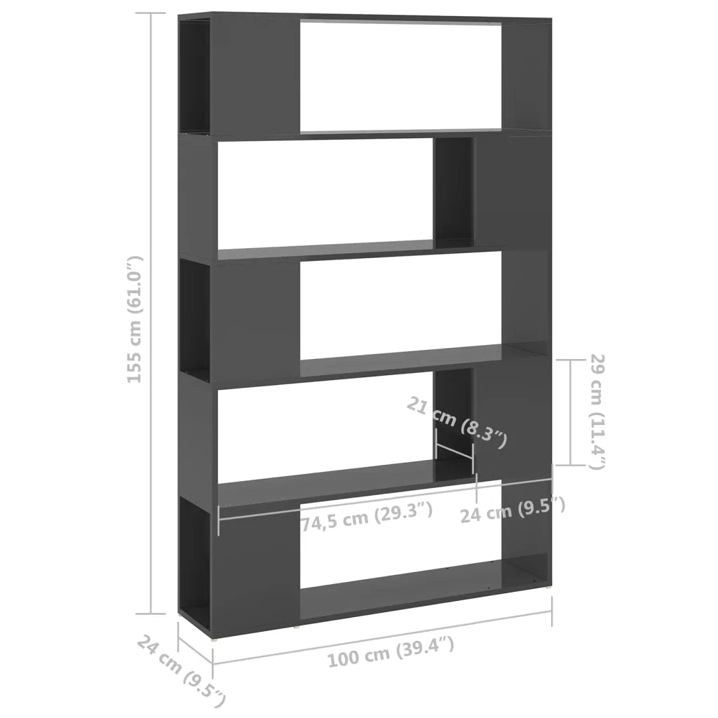 Libreria/Divisorio Grigio Lucido in Legno Multistrato cod mxl 9325