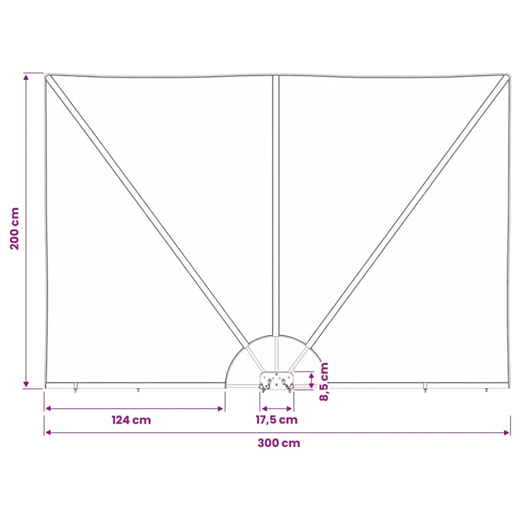 Tenda Laterale per Terrazza Pieghevole Terracotta 300x200 cm 44573