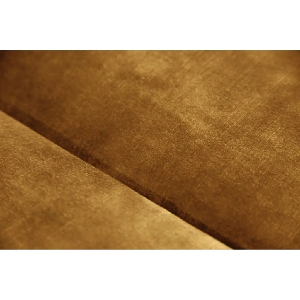 Divano + poggiapiedi VELENA giallo senape – Set barocco in velluto con gambe in metallo nero