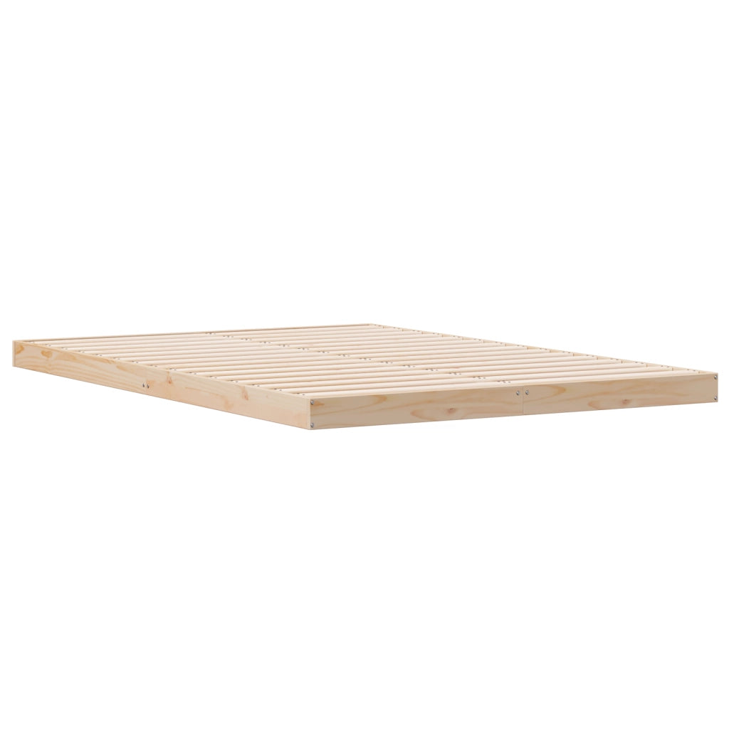 Struttura Letto a Terra  Bianca 140x220 cm in Legno Massello di Pino