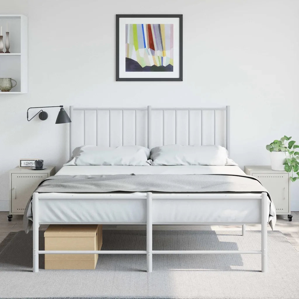 Set di 2 Comodini | Armadio da Notte | Mobiletto da notte Bianchi 36x39x43,5 cm in Acciaio