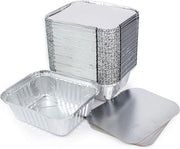 Scaletto per congelamento e cottura di alimenti - alluminio con coperchio (1 contenitore 500 ml)