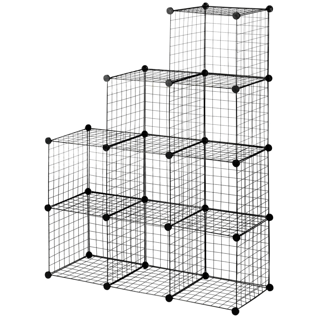 Libreria modulare a cubi ¨C zephmum ¨C 9 cubi, acciaio, nera, 35x35x35 cm