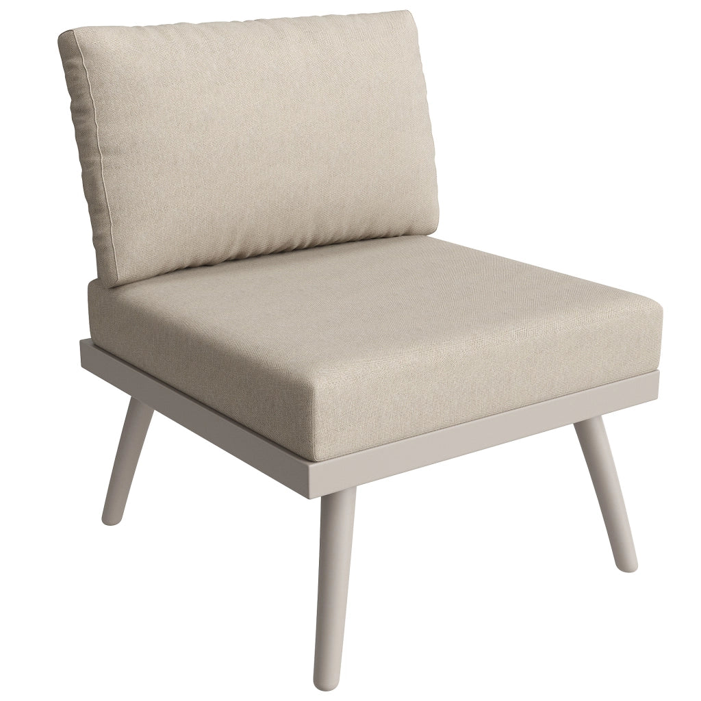 Set da giardino 7 posti con divani componibili e tavolino; ferro beige