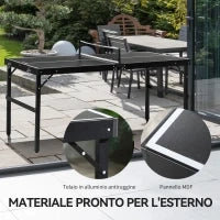 Tavolo Ping Pong Pieghevole con Maniglia da Trasporto, in Alluminio e Legno, 152x76x72 cm, Nero