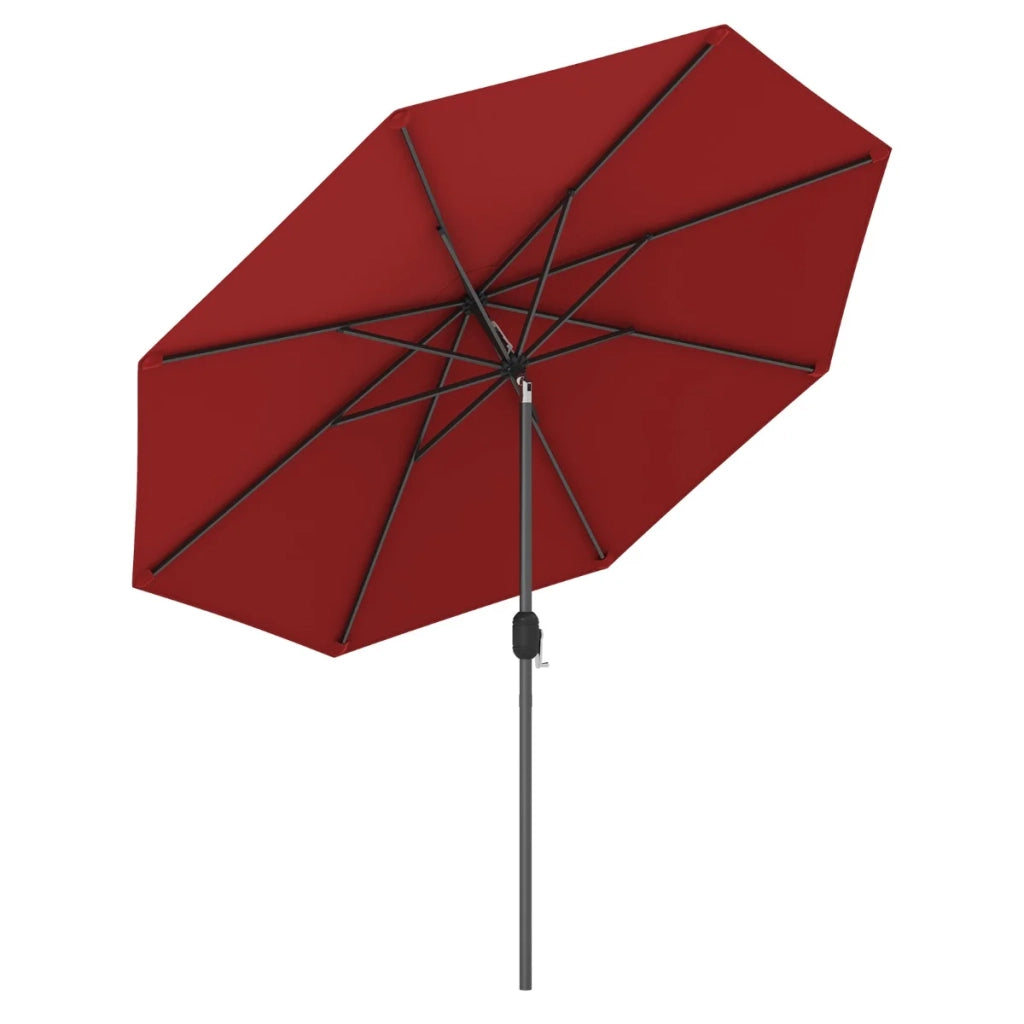 Ombrellone basculante da 2,7 m con manovella stabile per terrazza design moderno poliestere rosso 20_0013023