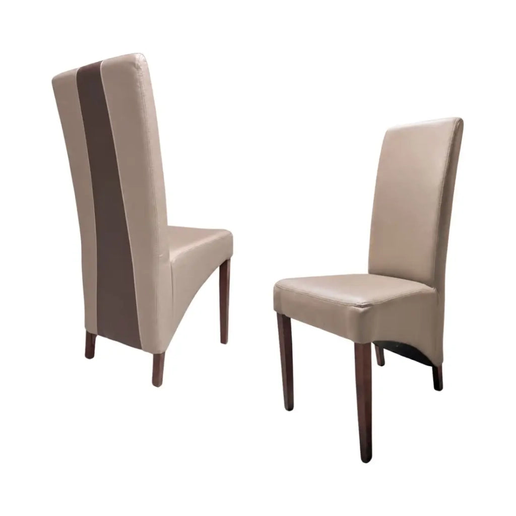 Set di 2 sedie BASIKA in marrone chiaro e cioccolato in similpelle – Stile vintage