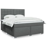Giroletto a Molle con Materasso Grigio Scuro 180x200 cm Tessuto