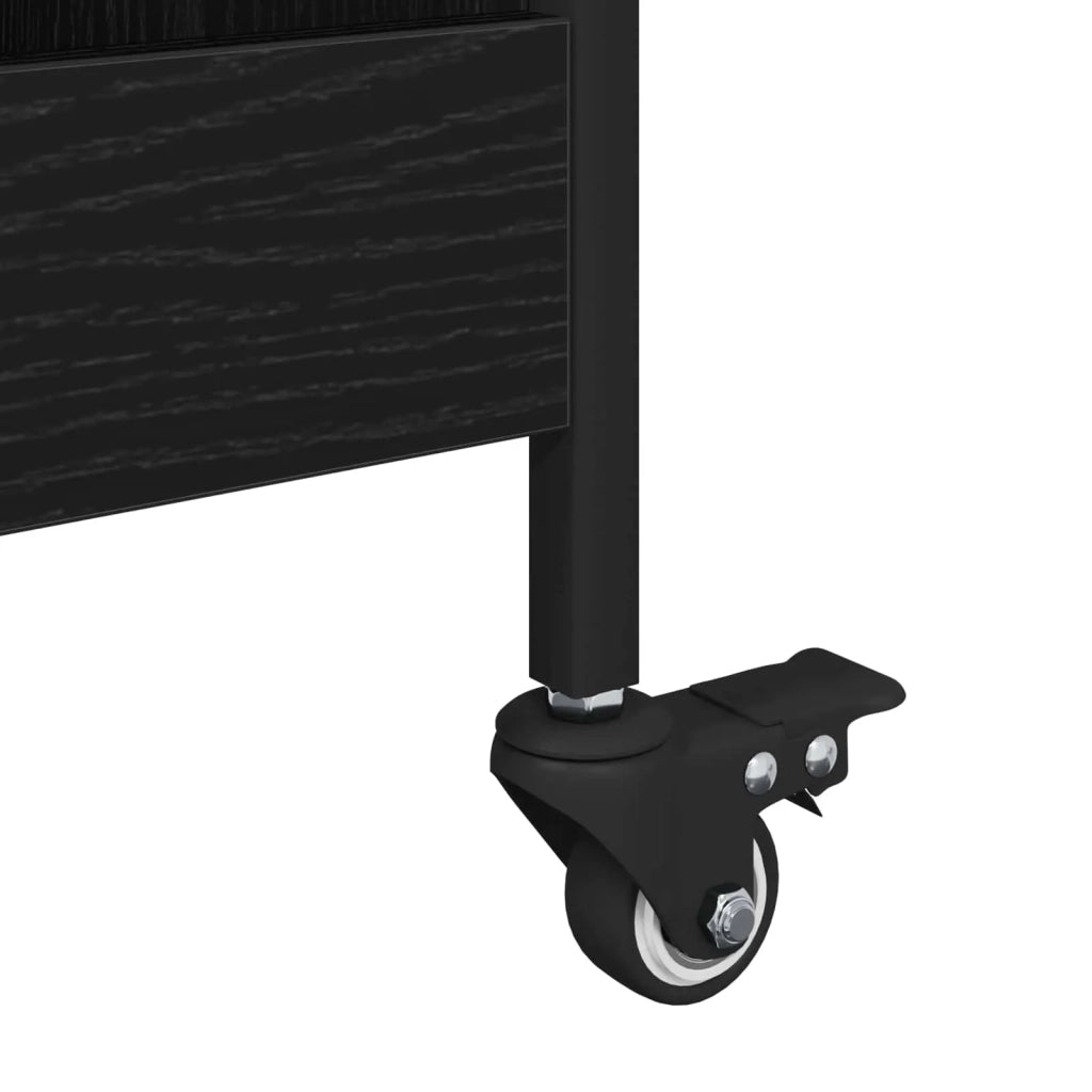 Carrello da Cucina Rovere Nero 70 x 30 x 82 cm