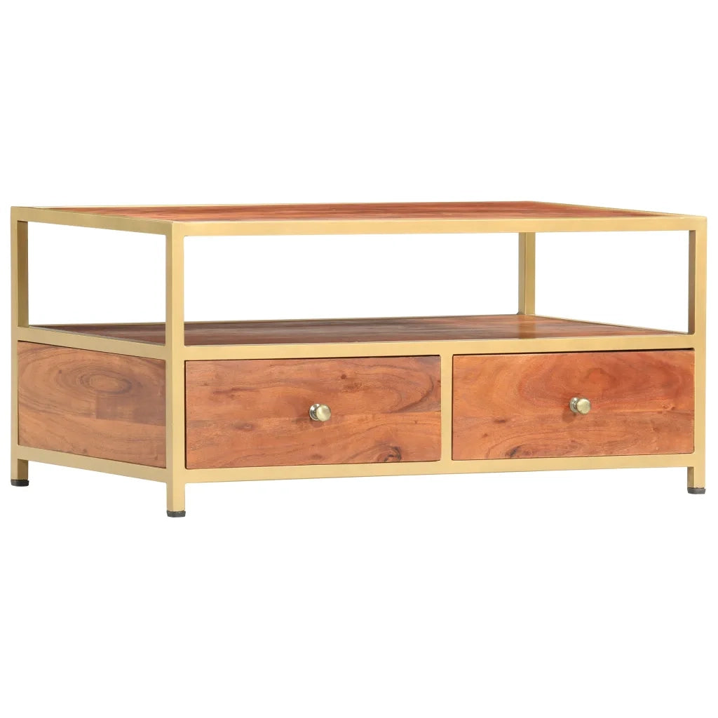 Tavolino da CaffÃ¨ 90x50x40 cm in Legno Massello di Acacia