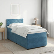 Letto box spring con materasso Blu Scuro 100 x 200 cm Velluto 3451629
