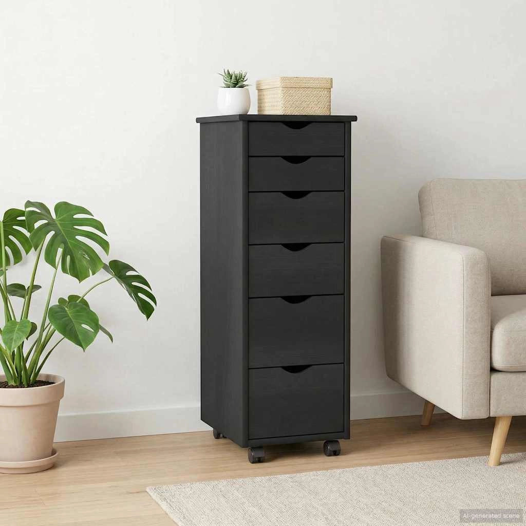Mobile con Ruote 34 x 39 x 93,5 cm Legno di Pino Massello 42028366