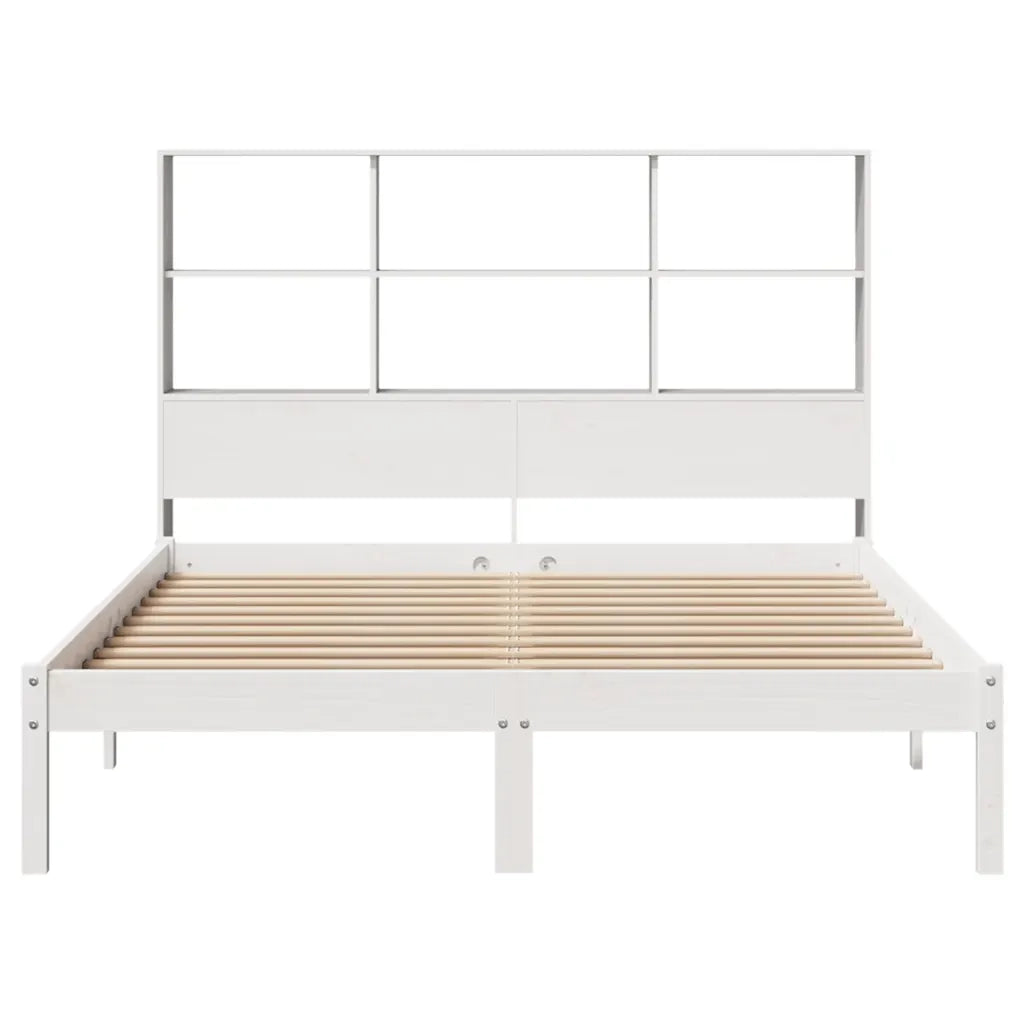 Letto Libreria senza Materasso Bianco 120x190 cm Legno di Pino 3321576
