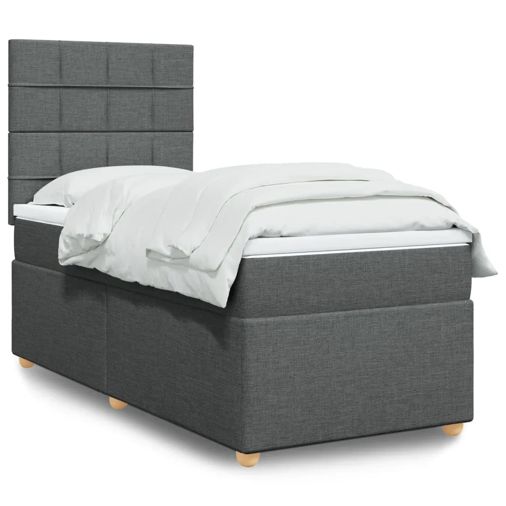 Giroletto a Molle con Materasso Grigio Scuro 90x200 cm Tessuto 3291164