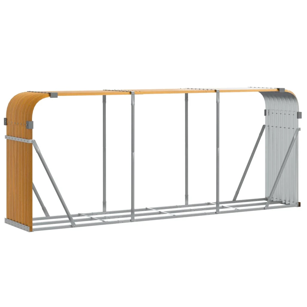 Portalegna chiaro 234 x 45 x 100 cm acciaio zincato marrone 02_0043814