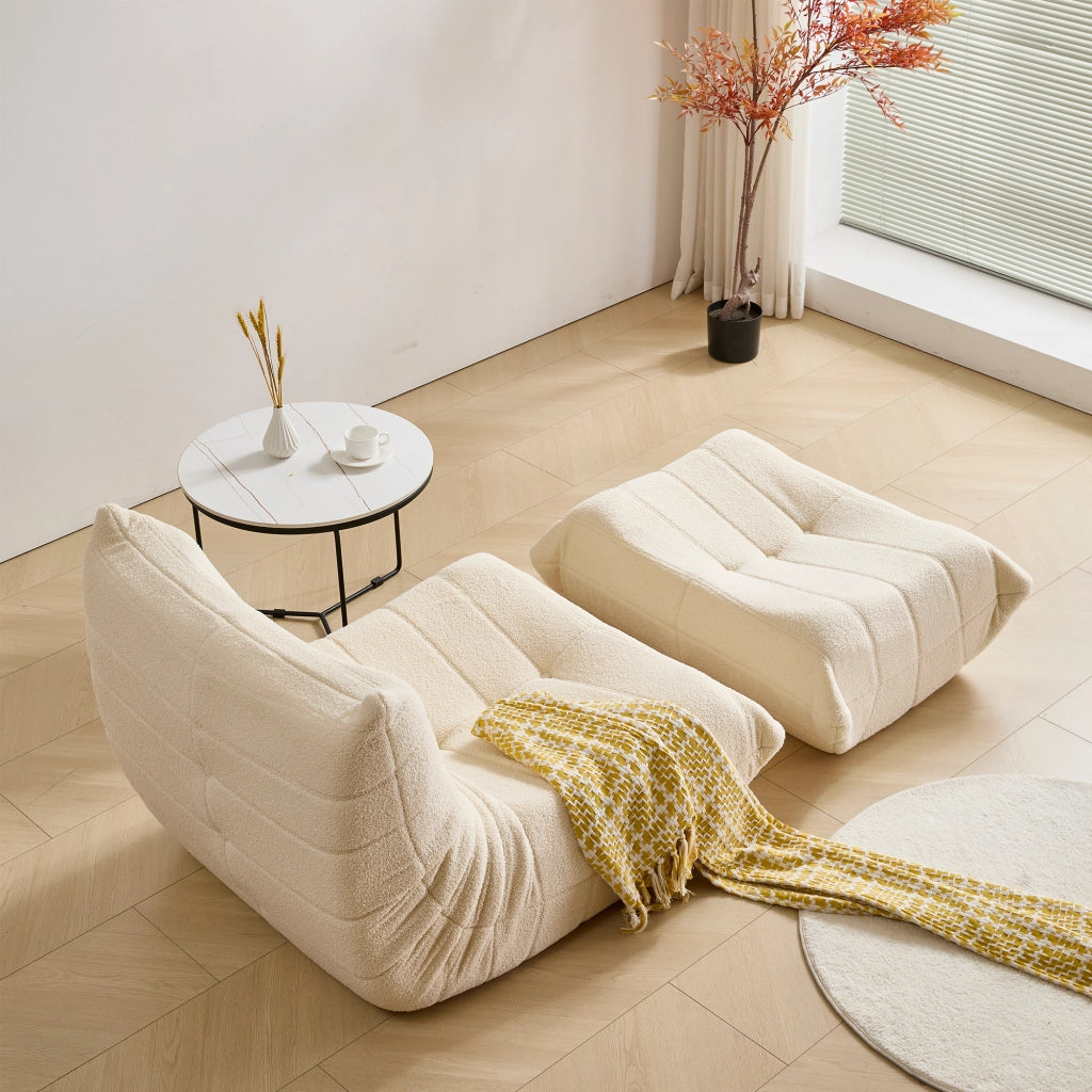 DIVANO SACCO Singolo in Teddy Fleece Beige