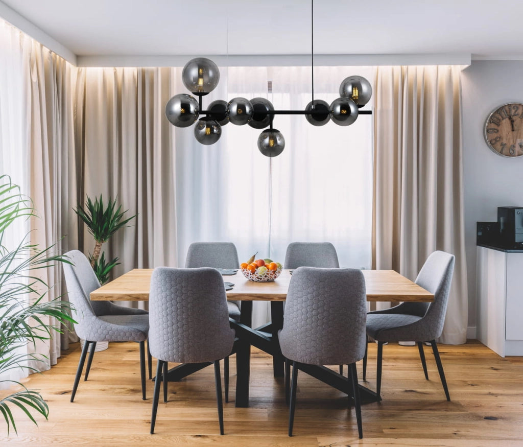 Lampadario Italux Frontera moderno nero satinato 10xG9