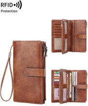 Portafoglio RFID con tre slot per carte di credito - Retro multifunzionale - Portafoglio per donna - Clutch - Portafoglio - Cassetto per monete - Portafoglio per donna - Spalla regolabile - Ospita credit card