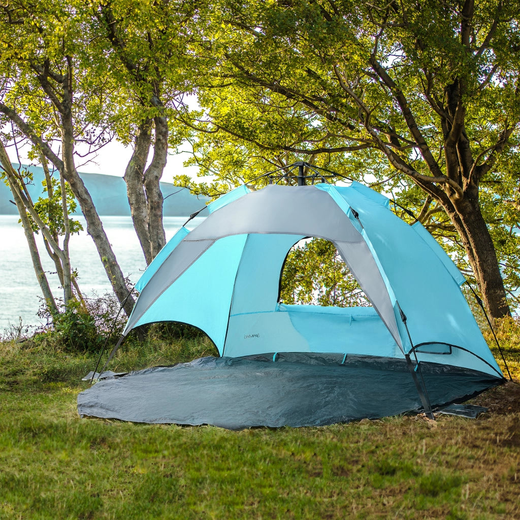 Tenda Pop Up da Spiaggia Mullsjö per 2 Persone Incl. Borsa di Trasporto - Azzurro pro.tec