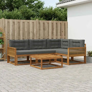 Set di divani da esterno con cuscino 5 pcs Naturale e Antracite