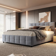 Letto 180x200 cm con contenitore idraulico - Xylo - Grigio