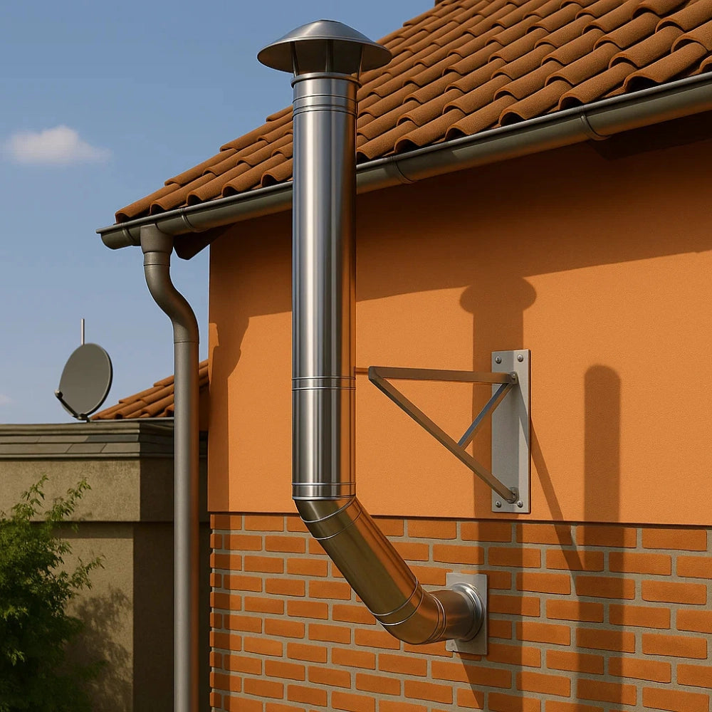 Tubo acciaio inox diametro 300 mm sp. 0,5 mm h. 250 mm canna fumaria