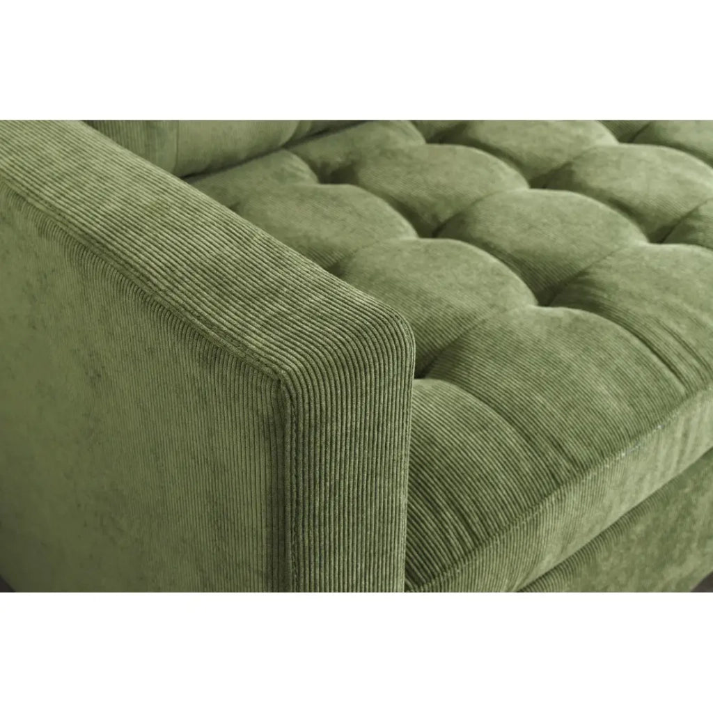 Divano ad angolo CITY verde scuro reversibile – Divano contemporaneo in velluto a coste