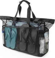 Borsa shopper XXL per donna con chiusura a cerniera - Borsa impermeabile pieghevole per acquisti, viaggi e spiaggia