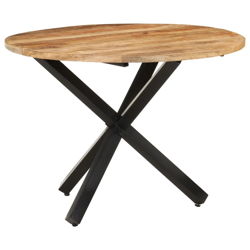 Tavolo da Pranzo Rotondo 100x100x75 cm Massello di Mango Grezzo 321681